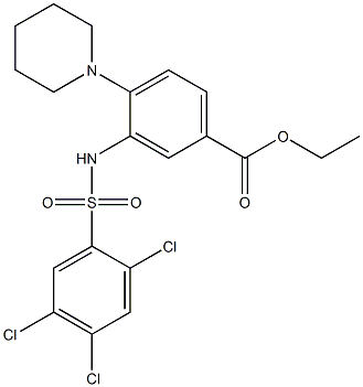 ethyl 4-piperidino-3-{[(2,4,5-trichlorophenyl)sulfonyl]amino}benzoate Struktur