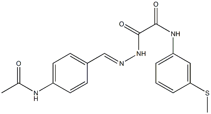 N1-[3-(methylthio)phenyl]-2-{2-[4-(acetylamino)benzylidene]hydrazino}-2-oxoacetamide Struktur