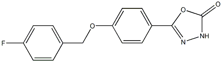 5-{4-[(4-fluorobenzyl)oxy]phenyl}-1,3,4-oxadiazol-2(3H)-one Struktur