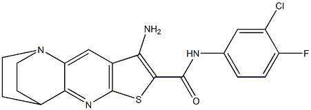 5-amino-N-(3-chloro-4-fluorophenyl)-7-thia-1,9-diazatetracyclo[9.2.2.0~2,10~.0~4,8~]pentadeca-2,4(8),5,9-tetraene-6-carboxamide Struktur