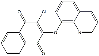 2-chloro-3-(8-quinolyloxy)-1,4-dihydronaphthalene-1,4-dione Struktur