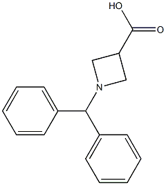 1-benzhydryl-3-azetanecarboxylic acid Struktur