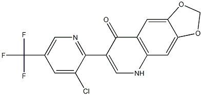 7-[3-chloro-5-(trifluoromethyl)-2-pyridinyl][1,3]dioxolo[4,5-g]quinolin-8(5H)-one Struktur