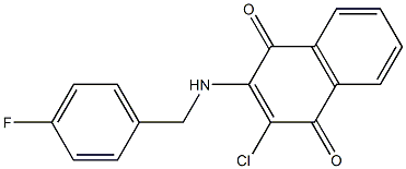 2-chloro-3-[(4-fluorobenzyl)amino]naphthoquinone Struktur