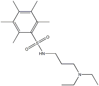 N1-[3-(diethylamino)propyl]-2,3,4,5,6-pentamethylbenzene-1-sulfonamide Struktur