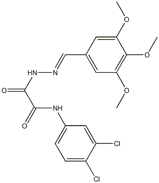 N1-(3,4-dichlorophenyl)-2-oxo-2-[2-(3,4,5-trimethoxybenzylidene)hydrazino]acetamide Struktur