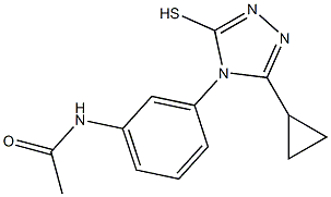 N-[3-(3-cyclopropyl-5-mercapto-4H-1,2,4-triazol-4-yl)phenyl]acetamide Struktur