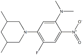 N1,N1-dimethyl-5-(3,5-dimethylpiperidino)-4-fluoro-2-nitroaniline Struktur