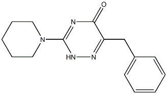 6-benzyl-3-piperidino-2,5-dihydro-1,2,4-triazin-5-one Struktur