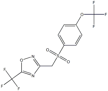 3-({[4-(trifluoromethoxy)phenyl]sulfonyl}methyl)-5-(trifluoromethyl)-1,2,4-oxadiazole Struktur