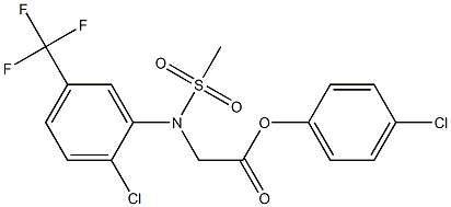 4-chlorophenyl 2-[2-chloro(methylsulfonyl)-5-(trifluoromethyl)anilino]acetate Struktur