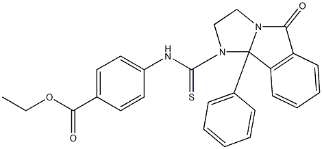 ethyl 4-{[(5-oxo-9b-phenyl-2,3,5,9b-tetrahydro-1H-imidazo[2,1-a]isoindol-1-yl)carbothioyl]amino}benzoate Struktur