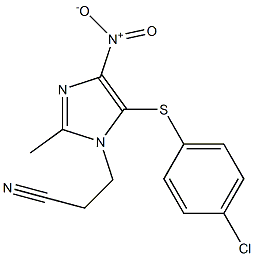 3-{5-[(4-chlorophenyl)thio]-2-methyl-4-nitro-1H-imidazol-1-yl}propanenitrile Struktur