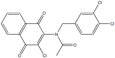 N-(3-chloro-1,4-dioxo-1,4-dihydro-2-naphthalenyl)-N-(3,4-dichlorobenzyl)acetamide Struktur