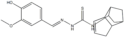 N1-tricyclo[5.2.1.0~2,6~]dec-4-en-8-yl-2-(4-hydroxy-3-methoxybenzylidene)hydrazine-1-carbothioamide Struktur