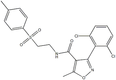 N4-{2-[(4-methylphenyl)sulfonyl]ethyl}-3-(2,6-dichlorophenyl)-5-methylisoxazole-4-carboxamide Struktur