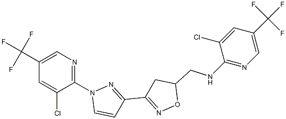 3-chloro-N-[(3-{1-[3-chloro-5-(trifluoromethyl)-2-pyridinyl]-1H-pyrazol-3-yl}-4,5-dihydro-5-isoxazolyl)methyl]-5-(trifluoromethyl)-2-pyridinamine Struktur