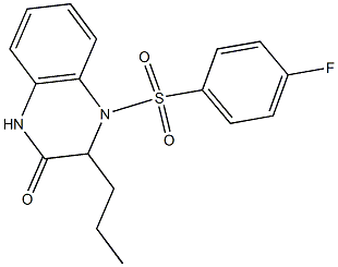 4-[(4-fluorophenyl)sulfonyl]-3-propyl-3,4-dihydro-2(1H)-quinoxalinone Struktur