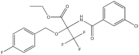 ethyl 2-[(3-chlorobenzoyl)amino]-3,3,3-trifluoro-2-[(4-fluorobenzyl)oxy]propanoate Struktur