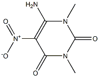 6-amino-1,3-dimethyl-5-nitro-1,2,3,4-tetrahydropyrimidine-2,4-dione Struktur