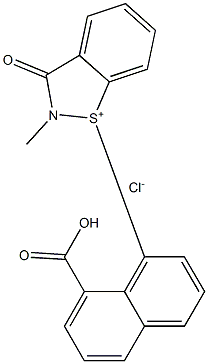 1-(8-carboxy-1-naphthyl)-2-methyl-3-oxo-2,3-dihydrobenzo[d]isothiazol-1-ium chloride Struktur