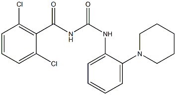 N-(2,6-dichlorobenzoyl)-N'-(2-piperidinophenyl)urea Struktur