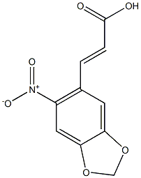 (2E)-3-(6-nitro-1,3-benzodioxol-5-yl)acrylic acid Struktur