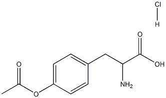 3-[4-(acetyloxy)phenyl]-2-aminopropanoic acid hydrochloride Struktur