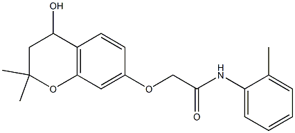 N1-(2-methylphenyl)-2-[(4-hydroxy-2,2-dimethyl-3,4-dihydro-2H-chromen-7-yl)oxy]acetamide Struktur