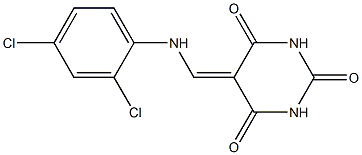 5-[(2,4-dichloroanilino)methylidene]hexahydropyrimidine-2,4,6-trione Struktur