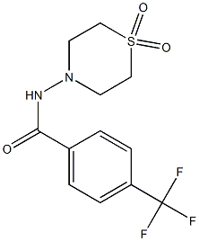 N-(1,1-dioxo-1lambda~6~,4-thiazinan-4-yl)-4-(trifluoromethyl)benzenecarboxamide Struktur