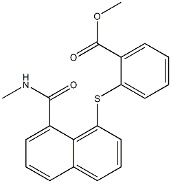 methyl 2-({8-[(methylamino)carbonyl]-1-naphthyl}thio)benzoate Struktur