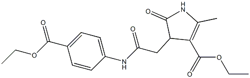 ethyl 4-{2-[4-(ethoxycarbonyl)anilino]-2-oxoethyl}-2-methyl-5-oxo-4,5-dihydro-1H-pyrrole-3-carboxylate Struktur