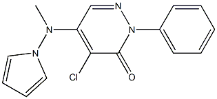 4-chloro-5-[methyl(1H-pyrrol-1-yl)amino]-2-phenyl-2,3-dihydropyridazin-3-one Struktur