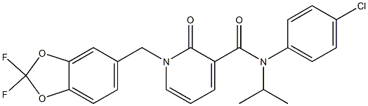 N-(4-chlorophenyl)-1-[(2,2-difluoro-1,3-benzodioxol-5-yl)methyl]-N-isopropyl-2-oxo-1,2-dihydro-3-pyridinecarboxamide Struktur