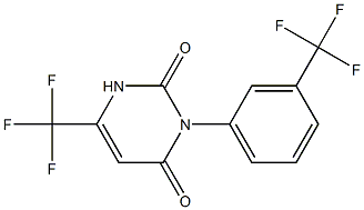 6-(trifluoromethyl)-3-[3-(trifluoromethyl)phenyl]-2,4(1H,3H)-pyrimidinedione Struktur