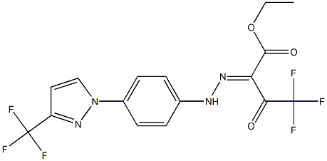 ethyl 4,4,4-trifluoro-3-oxo-2-(2-{4-[3-(trifluoromethyl)-1H-pyrazol-1-yl]phenyl}hydrazono)butanoate Struktur