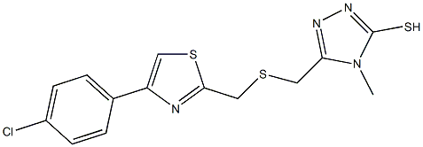 5-[({[4-(4-chlorophenyl)-1,3-thiazol-2-yl]methyl}thio)methyl]-4-methyl-4H-1,2,4-triazole-3-thiol Struktur