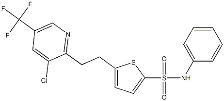 5-{2-[3-chloro-5-(trifluoromethyl)-2-pyridinyl]ethyl}-N-phenyl-2-thiophenesulfonamide Struktur