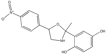 2-[2-methyl-5-(4-nitrophenyl)-1,3-oxazolan-2-yl]benzene-1,4-diol Struktur