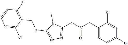 3-[(2-chloro-6-fluorobenzyl)sulfanyl]-5-{[(2,4-dichlorobenzyl)sulfinyl]methyl}-4-methyl-4H-1,2,4-triazole Struktur