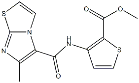 methyl 3-{[(6-methylimidazo[2,1-b][1,3]thiazol-5-yl)carbonyl]amino}-2-thiophenecarboxylate Struktur