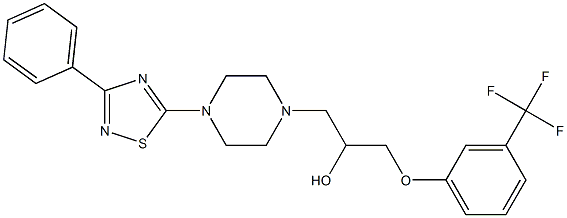 1-[4-(3-phenyl-1,2,4-thiadiazol-5-yl)piperazino]-3-[3-(trifluoromethyl)phenoxy]propan-2-ol Struktur