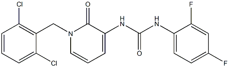 N-[1-(2,6-dichlorobenzyl)-2-oxo-1,2-dihydro-3-pyridinyl]-N'-(2,4-difluorophenyl)urea Struktur