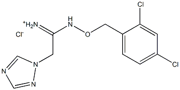 1-{[(2,4-dichlorobenzyl)oxy]amino}-2-(1H-1,2,4-triazol-1-yl)-1-ethaniminium chloride Struktur