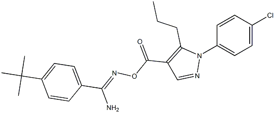 O1-{[1-(4-chlorophenyl)-5-propyl-1H-pyrazol-4-yl]carbonyl}-4-(tert-butyl)benzene-1-carbohydroximamide Struktur