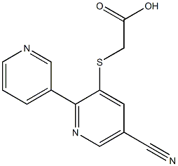 [(5-cyano-2,3'-bipyridin-6-yl)thio]acetic acid Struktur