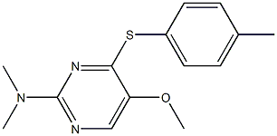 N-{5-methoxy-4-[(4-methylphenyl)sulfanyl]-2-pyrimidinyl}-N,N-dimethylamine Struktur