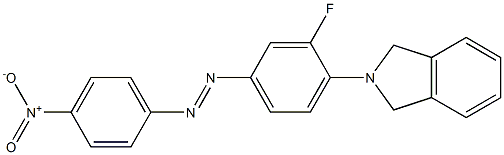 1-[4-(2,3-dihydro-1H-isoindol-2-yl)-3-fluorophenyl]-2-(4-nitrophenyl)diaz-1-ene Struktur