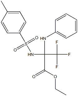 ethyl 2-anilino-3,3,3-trifluoro-2-{[(4-methylphenyl)sulfonyl]amino}propanoate Struktur